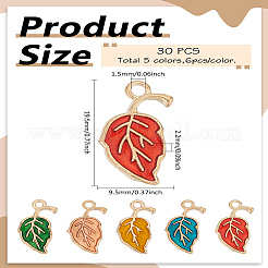 30pcs 5 pendentifs en alliage de couleurs&nbsp;ENAM-LP0001-45