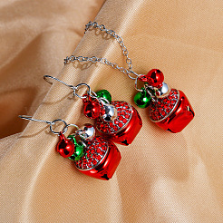 Weihnachtsglocke Legierung Strass Anhänger Halsketten & baumeln Ohrringe Sets&nbsp;WG37E36-03