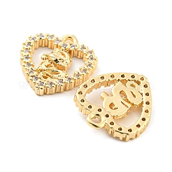 Messing micro pave klar zirkonia charme&nbsp;KK-Z034-02G