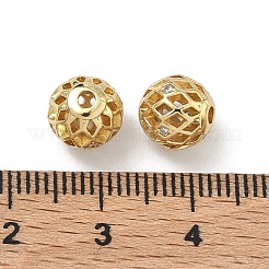 Messing Micro Pave klare Zirkonia Perlen&nbsp;KK-D228-09G
