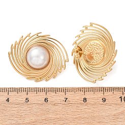 Boucles d'oreilles puces en acier inoxydable 304 et perles en plastique&nbsp;SA-G607-02G