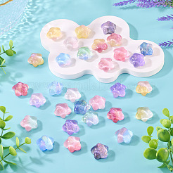 32 Stück 16 Farben leuchtende transparente Harzstern-Cabochons&nbsp;RESI-TA0004-28