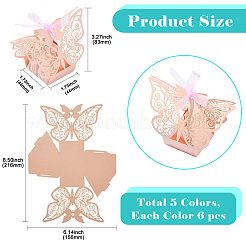 30 stücke 6 farben europäischen stil hohl schmetterling hochzeit kleid papier süßigkeiten geschenk verpackung boxen&nbsp;CBOX-CJ0001-01