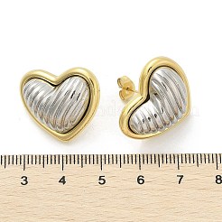 Pendientes de botón de dos tonos de acero inoxidable 304&nbsp;EJEW-A124-01D