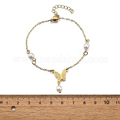 Bracelets à maillons papillon en acier inoxydable 304&nbsp;BJEW-C098-01A-G