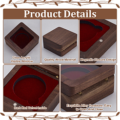 Scatole magnetiche per riporre medaglie in legno&nbsp;CON-WH0088-94A-01
