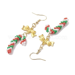 Weihnachtsmotiv: Glasperlen-Ohrhänger für Damen&nbsp;EJEW-MZ00215