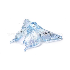 Placcatura uv perline acriliche trasparenti iridescenti arcobaleno&nbsp;X-OACR-C010-10