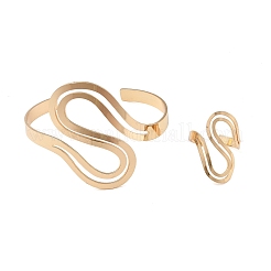 S-förmige Manschettenarmreif- und Ringsets aus Legierung für Damen&nbsp;SJEW-C005-02G