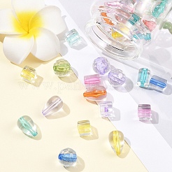 240pcs 4 Arten transparente Acrylperlen&nbsp;TACR-YW0003-47