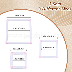 3 Stück 3 Stile Kunststoff Kreuzstich Stickrahmen&nbsp;DIY-CP0012-44B