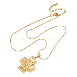 Collane con catena a serpente con ciondolo a croce testurizzata in acciaio inossidabile 304 per donna&nbsp;NJEW-F354-04G