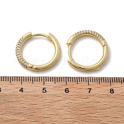 Latón micro pavimenta circonio cúbico pendientes de aro huggie&nbsp;EJEW-K083-36G-B