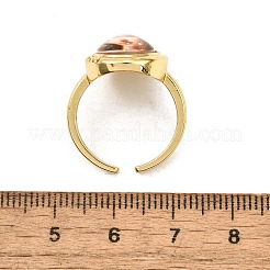 Anillos de puño con circonita cúbica transparente y micropavé de latón con temática de Jesús y la Virgen María para mujer&nbsp;KK-D343-15G