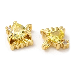 Pendentifs en laiton avec micro pavé de zircone cubique jaune&nbsp;KK-M246-22G