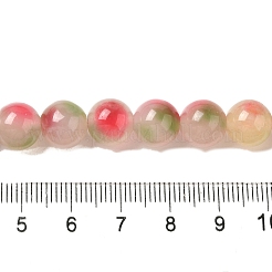 Naturels teints en blanc perles de jade brins&nbsp;G-M402-C04-13