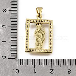Colgante micropavé cubic zirconia de latón&nbsp;KK-Q066-35G