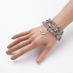 Natürliche Fluorit Stretch-Armband-Sets&nbsp;X-BJEW-JB02621