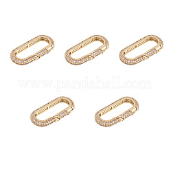 Messing Micro Pave klare Zirkonia Feder Tor Ringe&nbsp;ZIRC-E164-06G