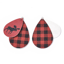Tema de navidad de cuero de la pu grandes colgantes&nbsp;FIND-R080-01