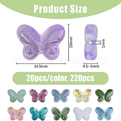 200 Stück handgefertigte Bunte Malerei-Perlen&nbsp;LAMP-DC0001-18