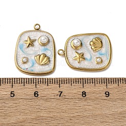 304 Edelstahl-Emaille-Anhänger&nbsp;STAS-P406-25B-G