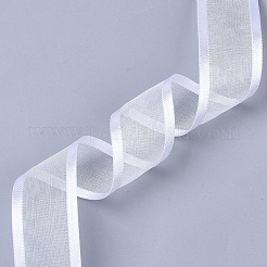 Ruban d'organza polyester&nbsp;ORIB-Q024-25mm-01-1
