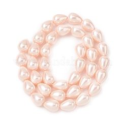 Brins de perles d'imitation en verre opaque électrolytique&nbsp;EGLA-H113-09B-01