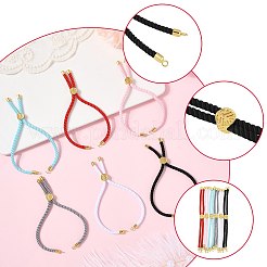 6 Stück 6 Farben gedrehte Nylonschnur-Silberarmbänder&nbsp;DIY-FS0008-93