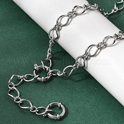 7.5 mm 201 Edelstahl gedrehte ovale Gliederkette für Unisex&nbsp;NJEW-K302-18P