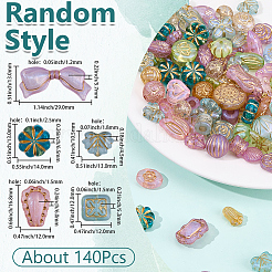140pcs 4 styles de perles acryliques transparentes&nbsp;MACR-SC0002-80