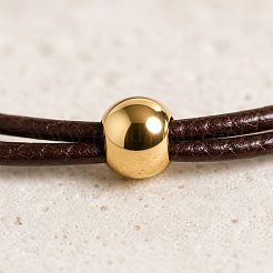 Armbandsets mit runden Messingperlen und handgewebter Polyesterschnur (2 Strang)&nbsp;LY1843-1