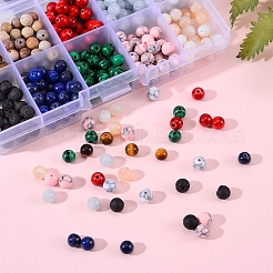400pcs 10 brins de perles de pierres précieuses naturelles et synthétiques de style&nbsp;G-SZ0001-50