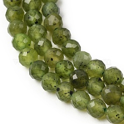 Cuentas de jade verde natural hebras&nbsp;G-P603-C-4mm-03A