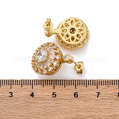 Latón micro pave aretes de circonita cúbica transparente&nbsp;EJEW-C130-01G