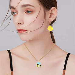 14 pieza de 7 estilos de colgantes de esmalte de aleación con temática de abejas&nbsp;FIND-FP0002-83