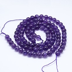 Natürlichen Amethyst runde Perle Stränge&nbsp;G-M212-6mm-02B