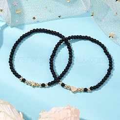 2 ensemble de bracelets extensibles en perles de verre de 2 styles pour femmes&nbsp;BJEW-JB11373-04