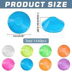 1440 Stück Glaskabochons&nbsp;GLAA-WH0031-96