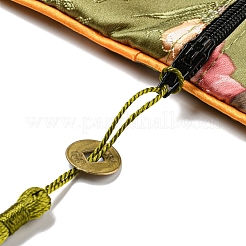 Aufbewahrungsbeutel für Schmuck aus Stoff im chinesischen Stil mit Blumenmuster und Reißverschluss&nbsp;AJEW-D063-01C