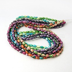 Chapelets de perle en jade d'un océan blanc synthétique&nbsp;G-C214-8x5mm-M