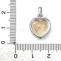 925 pendentif en argent sterling pavé de zircones cubiques jaunes&nbsp;STER-F063-01B-02