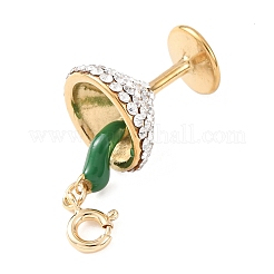Adornos colgantes de acero inoxidable 304 con esmalte y rhinestone&nbsp;STAS-D205-08A-G
