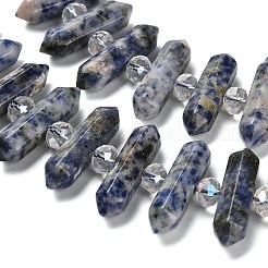 Natürlicher blauer Fleck Jaspis Doppelendperlen Stränge&nbsp;G-H069-B10-01