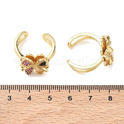 Polsini aperti in ottone con micro pavé di zirconi&nbsp;RJEW-Z145-01G