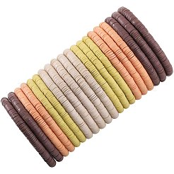 Set di braccialetti elasticizzati da surfista Heishi in argilla polimerica&nbsp;BJEW-SW00130