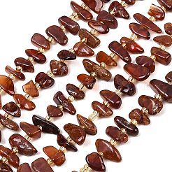 Hilos de perlas de granate naranja natural&nbsp;G-P619-A03-01