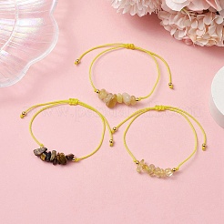 3 pulsera de cuentas trenzadas con piedras preciosas de 3 estilos&nbsp;BJEW-JB11146-02