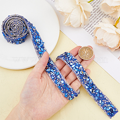 Garniture perlée de cristaux de strass en résine de 0.9 m&nbsp;DIY-WH0542-12