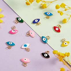 20 Stück 10 Farben Messing Emaille Charms&nbsp;KK-SZ0004-06